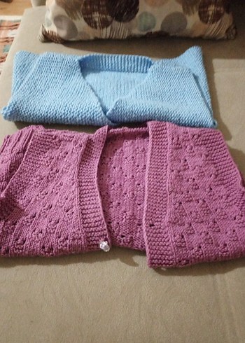 el emeği Örgü 2 adet unısex Çocuk Yeleği - Görsel 4