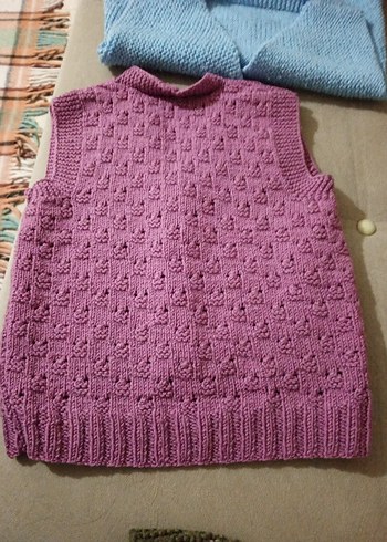 el emeği Örgü 2 adet unısex Çocuk Yeleği - Görsel 3