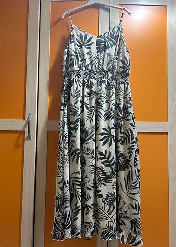 Bohem Tarzı Desenli Şifon Uzun Elbise - Görsel 2