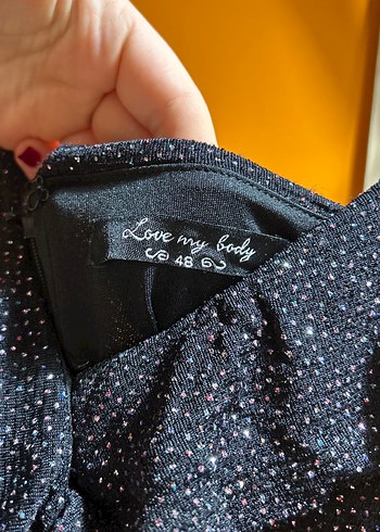 Lacivert V Yaka Fırfırlı Uzun Abiye Elbise - Görsel 3