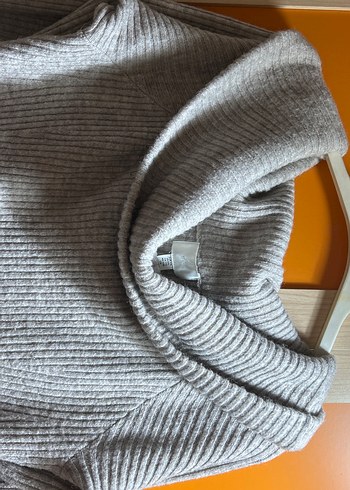 Gri Uzun Kollu Triko Kadın Elbise - Görsel 3