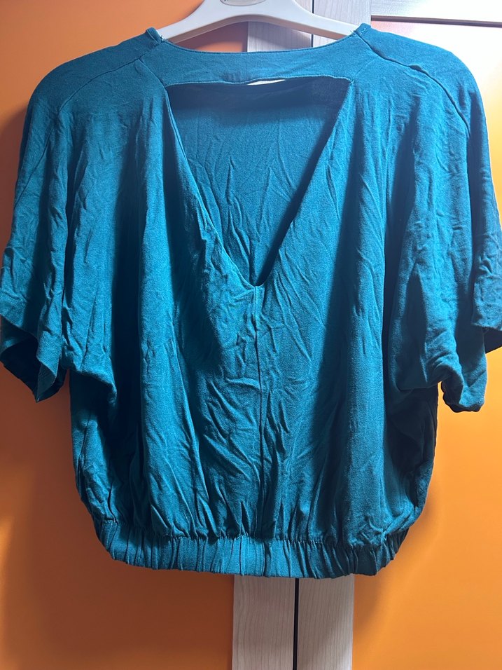 Turkuaz Kadın  Salaş Kısa Kollu Tişört - Görsel 2