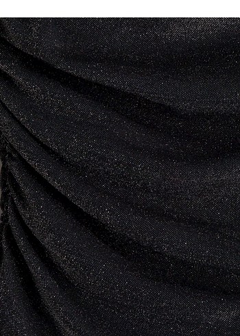 Siyah Drapeli İnce Askılı Kadın Bluz - Görsel 2