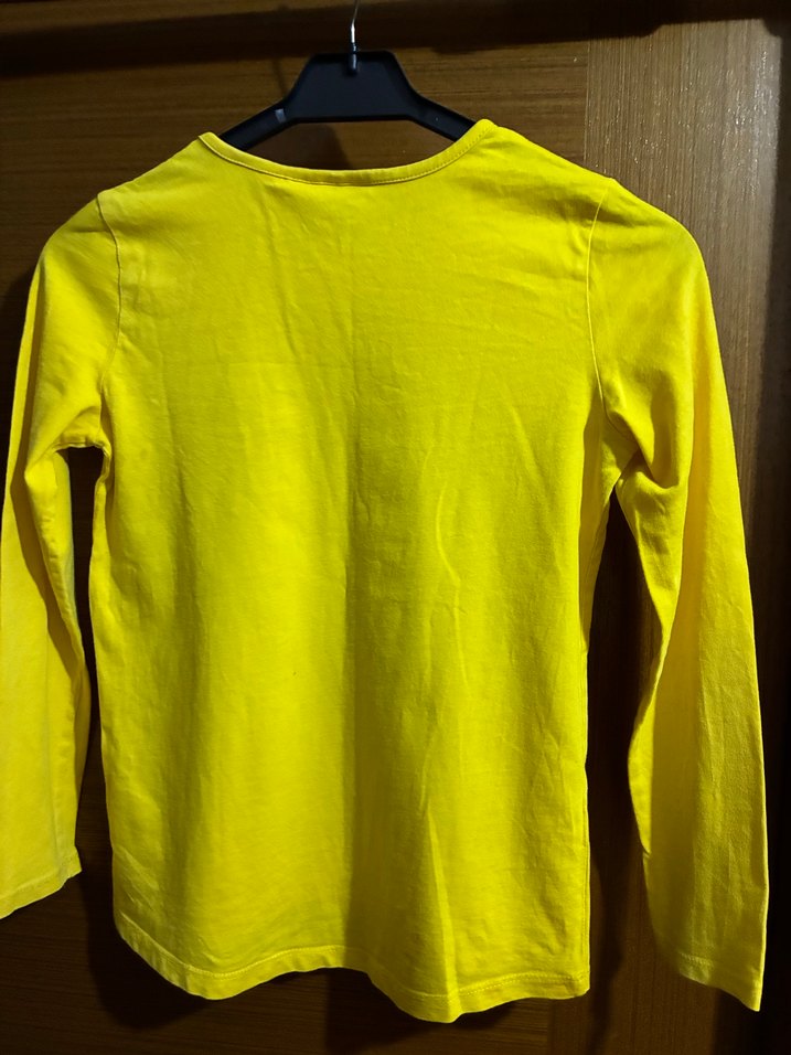 Sarı Kız Çocuk Uzun Kollu Disney Tişört - Görsel 2