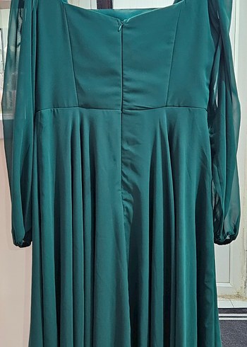 Midi Boy Yeşil Kadın Abiye - Görsel 2