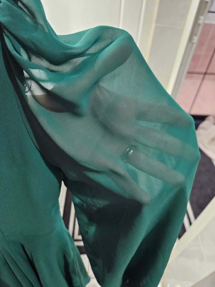 Midi Boy Yeşil Kadın Abiye - Görsel 3