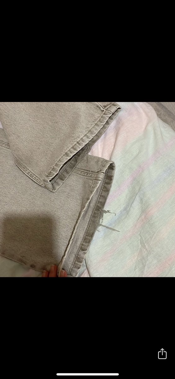 Bej Gri Rahat Kesim  Kot Pantolon - Görsel 4