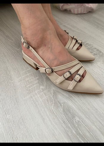 Bej Tokalı Kadın Topuklu Ayakkabı - Görsel 2