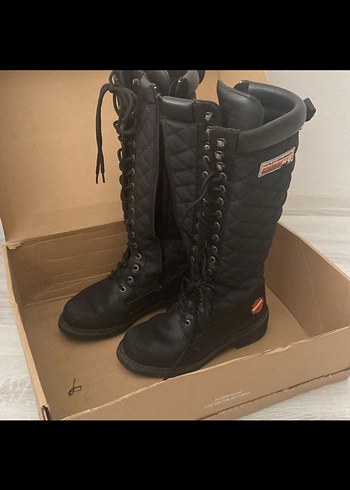 Harley Davidson Siyah Deri Biker Çizme - Görsel 2