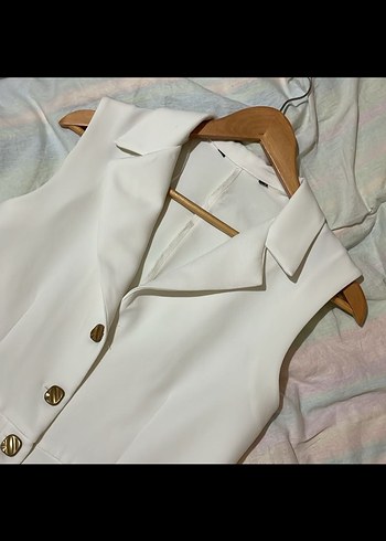 Zara kısa beyaz tulum - Görsel 4