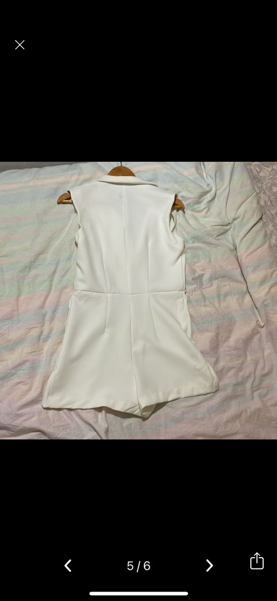 Zara kısa beyaz tulum - Görsel 5