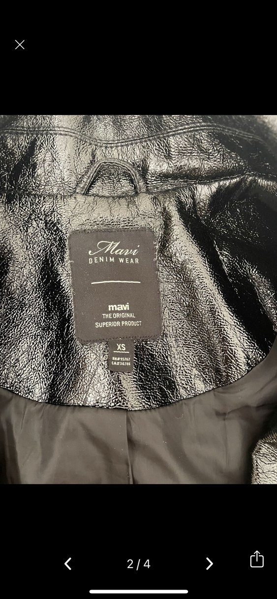 Kadın Siyah Deri Biker Ceket - Görsel 3