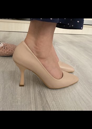 Bej Stiletto Topuklu Kadın Ayakkabı - Görsel 2