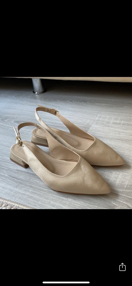Bej saten Topuklu Kadın Ayakkabı - Görsel 2