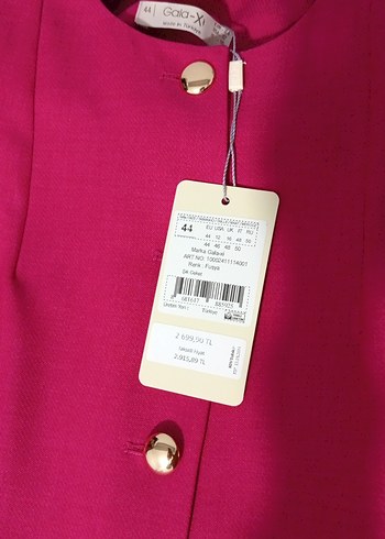 Düğmeli Midi Pembe Kadın Ceket sıfır ürün - Görsel 5