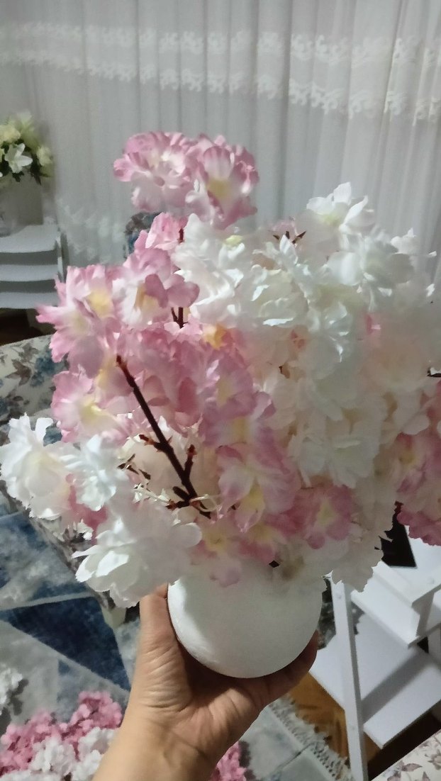 Pastel Pembe Yapay Çiçek Dekorasyonu - Görsel 4
