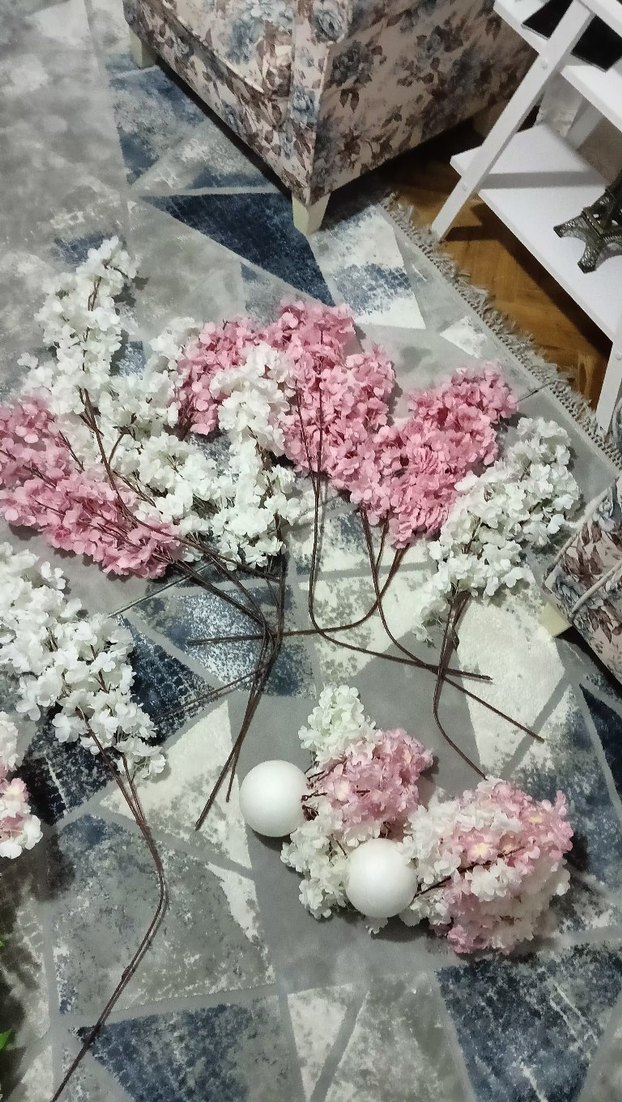 Pastel Pembe Yapay Çiçek Dekorasyonu - Görsel 3