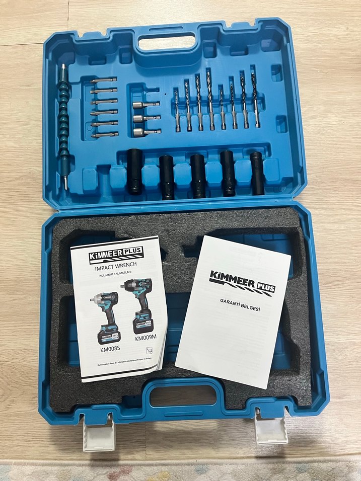 Boş matkap çantası 
Kimmeer Plus Mavi Darbeli Anahtar Seti - Görsel 3