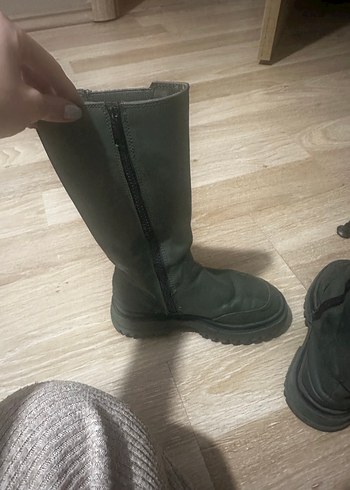 Siyah Gri Stiletto Topuklu Kadın Bot - Görsel 5