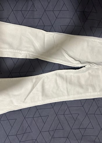 Düz krem renk kız Çan paça Jean - Görsel 2