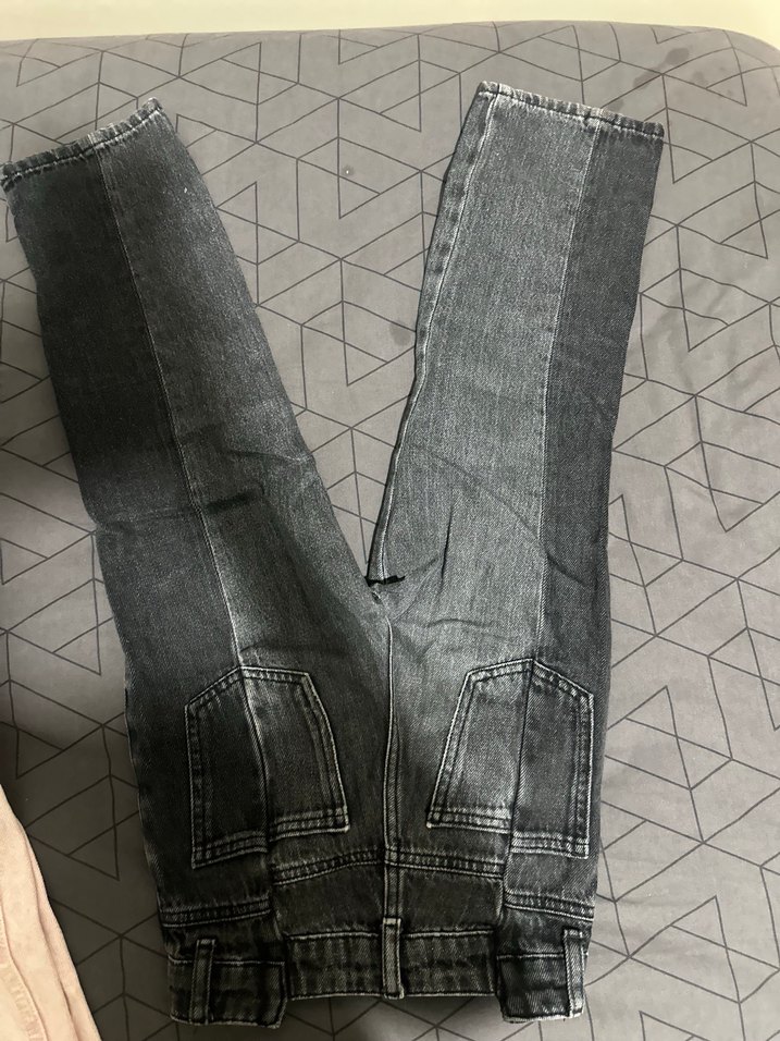 Kadın Gri Denim Midi Kot Pantolon - Görsel 3