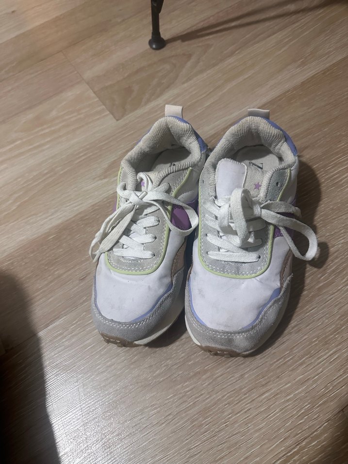 Kız Çocuk Mor Gri Bağcıklı Spor Ayakkabı - Görsel 4