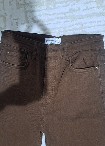 36 Beden kahverengi Renk Stradivarius jean