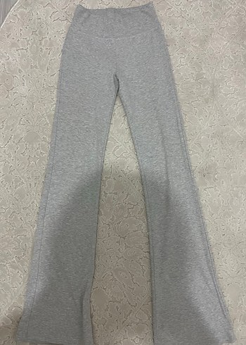 Kadın Gri Midi İspanyol Paça Eşofman Altı - Görsel 3