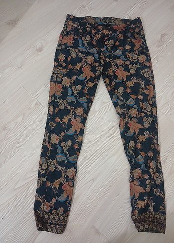 Bohem Çok Renkli Uzun Kumaş Pantolon - Görsel 3