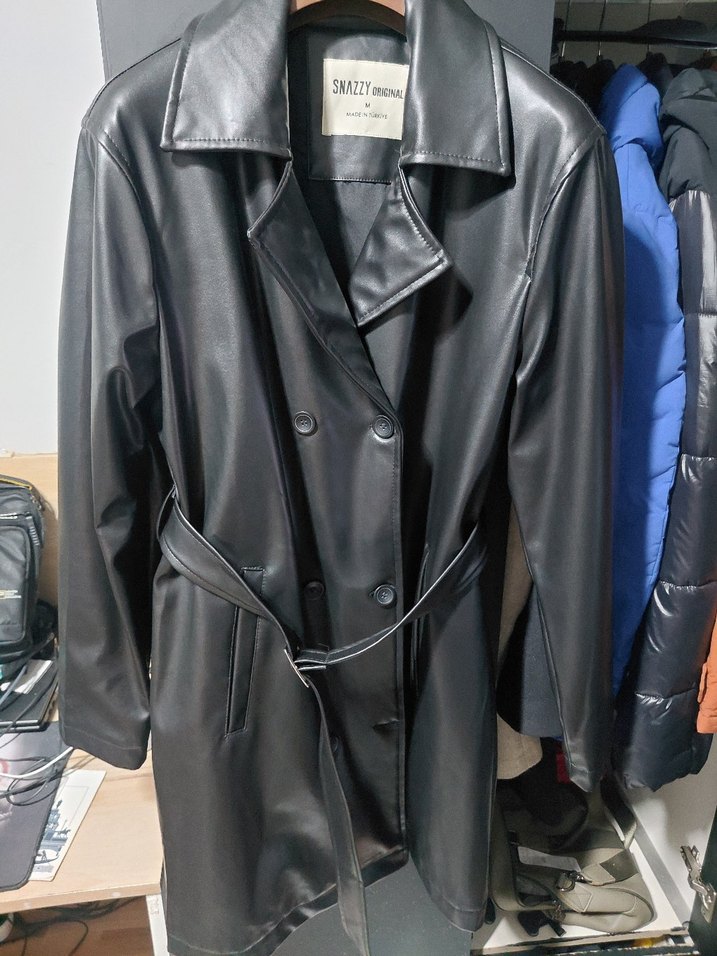 Snazzy marka deri trençkot - Görsel 3