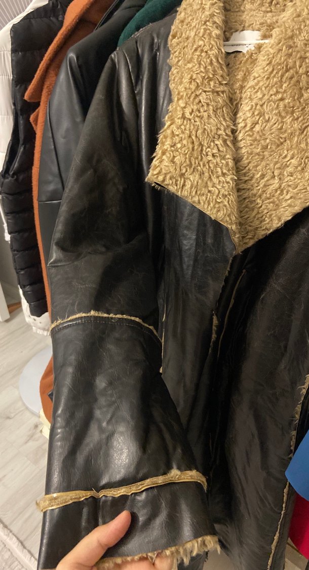 Kahverengi Kürklü Deri Kadın Ceket - Görsel 3