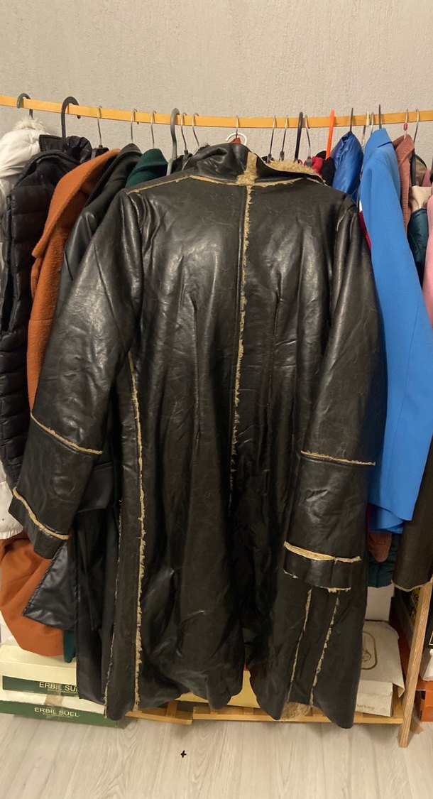 Kahverengi Kürklü Deri Kadın Ceket - Görsel 4