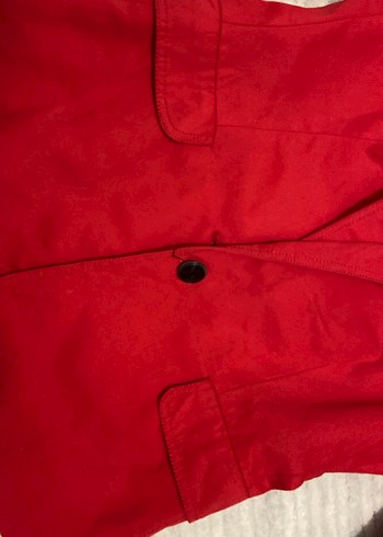 Kadın Parlak Kırmızı Düğmeli Blazer Ceket - Görsel 6