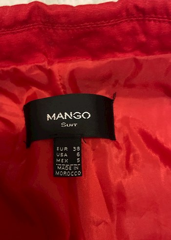 Kadın Parlak Kırmızı Düğmeli Blazer Ceket - Görsel 4