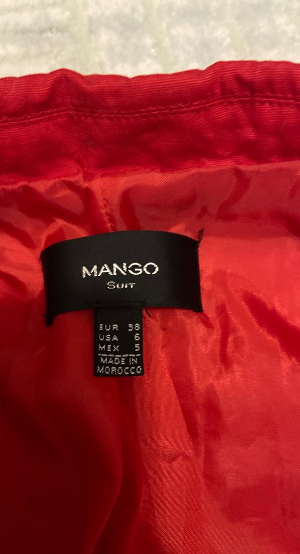 Kadın Parlak Kırmızı Düğmeli Blazer Ceket - Görsel 4