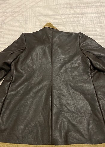 Kahverengi Kürklü Deri Kadın Ceket - Görsel 5