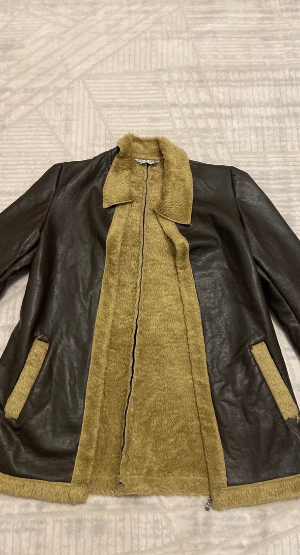 Kahverengi Kürklü Deri Kadın Ceket - Görsel 2