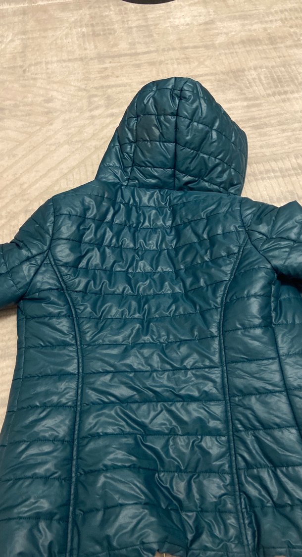 Kadın Mavi Kapüşonlu Fermuarlı Ceket - Görsel 4