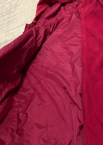 Bordo Fermuarlı Kadın çift taraflı Midi Ceket - Görsel 5