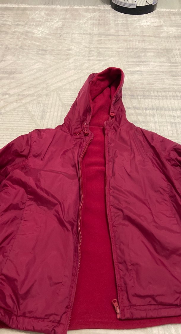 Bordo Fermuarlı Kadın  çift taraflı Midi Ceket - Görsel 2