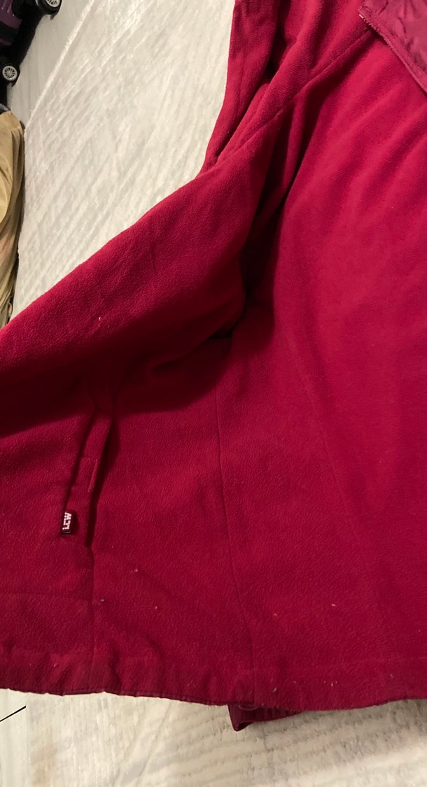 Bordo Fermuarlı Kadın  çift taraflı Midi Ceket - Görsel 3