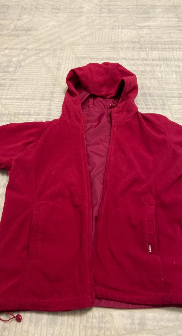 Bordo Fermuarlı Kadın  çift taraflı Midi Ceket - Görsel 4