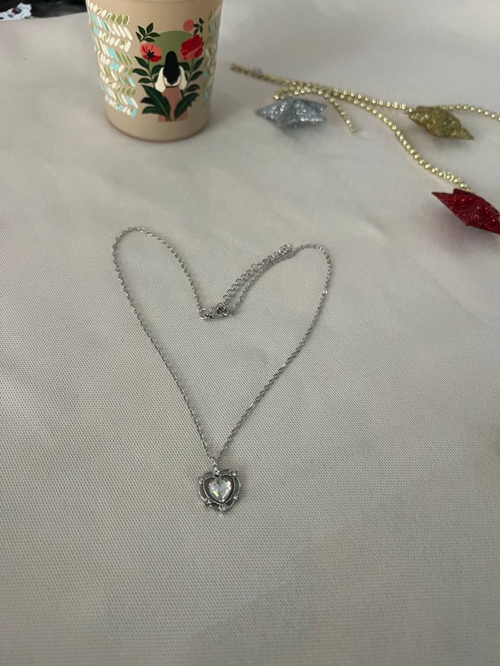 Mavi Kalp Detaylı Gotik Zincir Kolye - Görsel 2