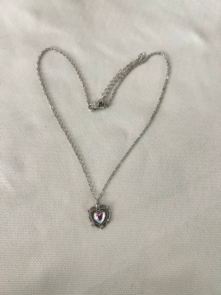 Mavi Kalp Detaylı Gotik Zincir Kolye - Görsel 3