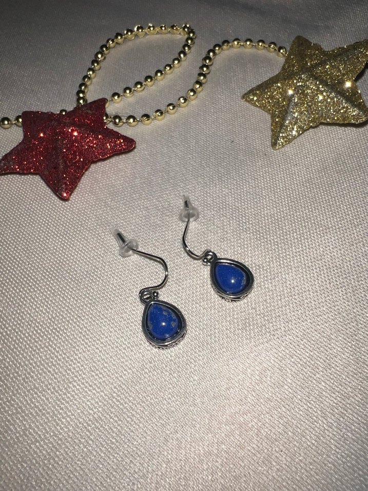 Mini Lacivert Boncuklu Küpe - Görsel 3