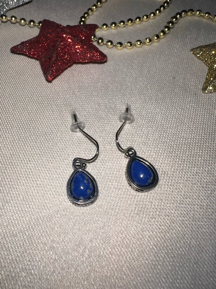 Mini Lacivert Boncuklu Küpe - Görsel 2