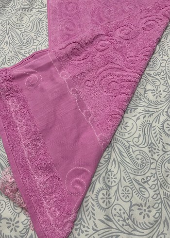 Pembe Nakışlı Mutfak Havlusu - Görsel 3