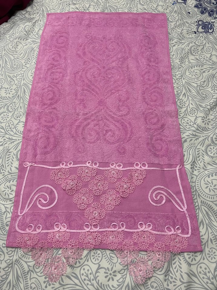 Pembe Nakışlı Mutfak Havlusu - Görsel 4