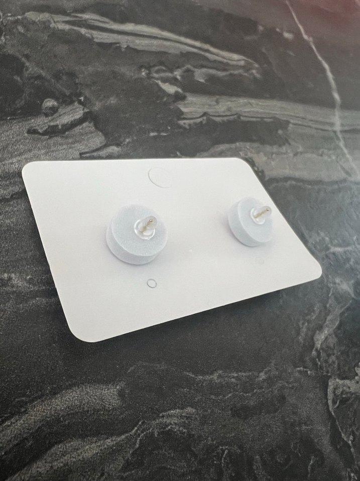 Mavi ve Gri Mini Yaprak Küpeler - Görsel 4