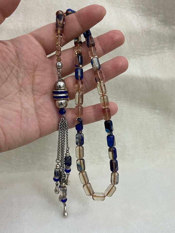 Usta işçilikli sıkma kehribar Erkek Tesbih - Görsel 3